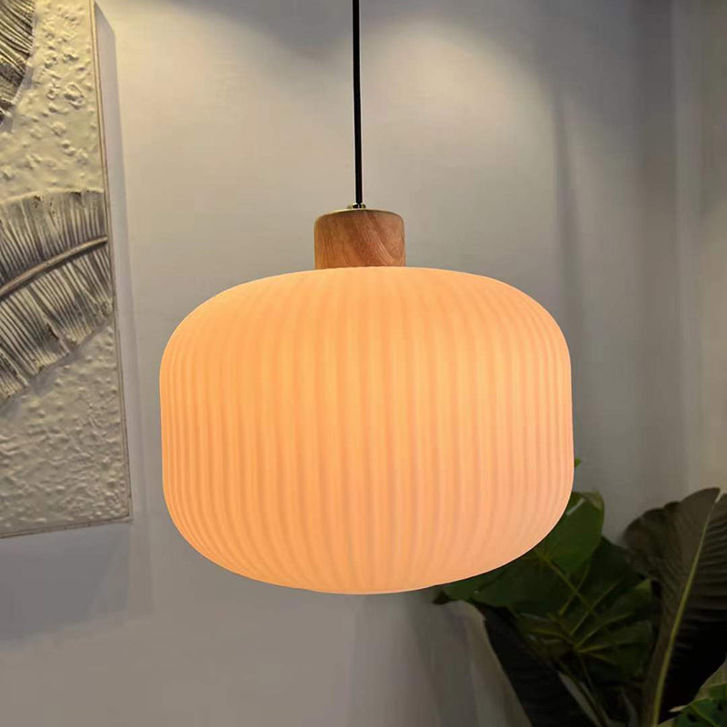 Ozawa Luminaires Suspension LED Moderne Bois/Verre Salon/Salle à manger