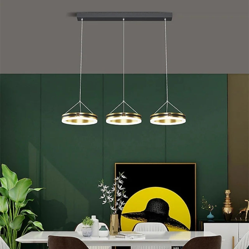 Raheel Suspension LED Multi Têtes Moderne Métal Noir Salon