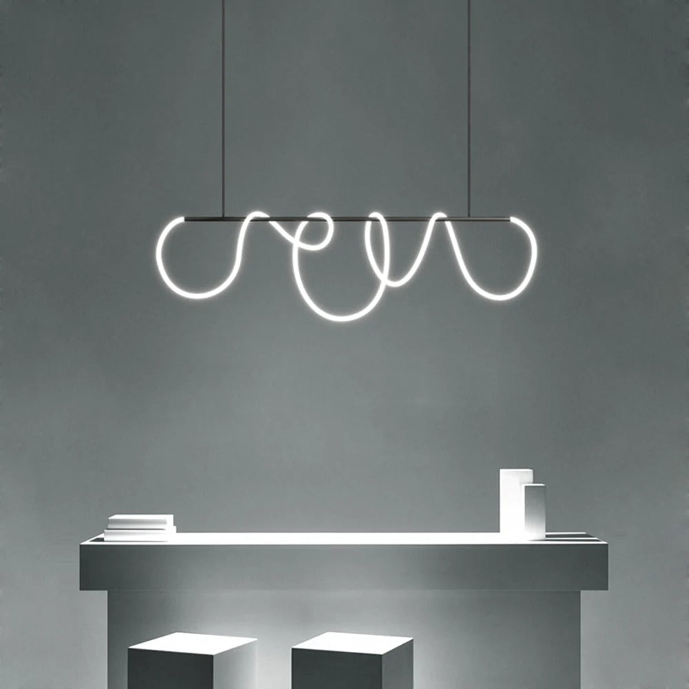 Edge Lampe suspendue, lustre à LED postmoderne pour salon