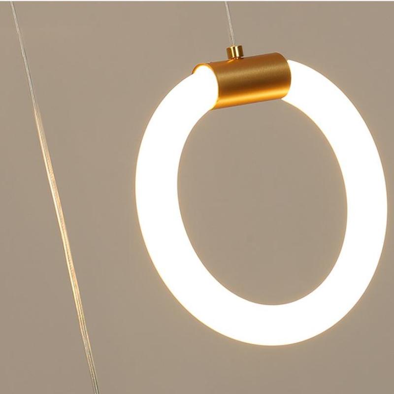 Valentina Luminaires Suspension LED Anneau Simple, Métal, Or, Salon