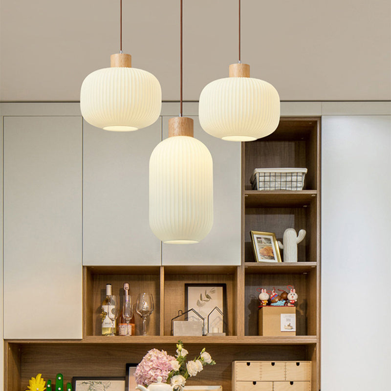 Ozawa Luminaires Suspension LED Moderne Bois/Verre Salon/Salle à manger