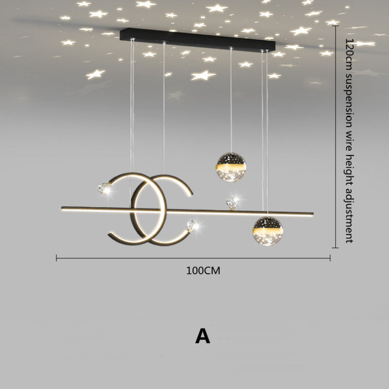 Madina Luminaires Suspension d'Étoile LED Élegante Métal/Cristal Salon