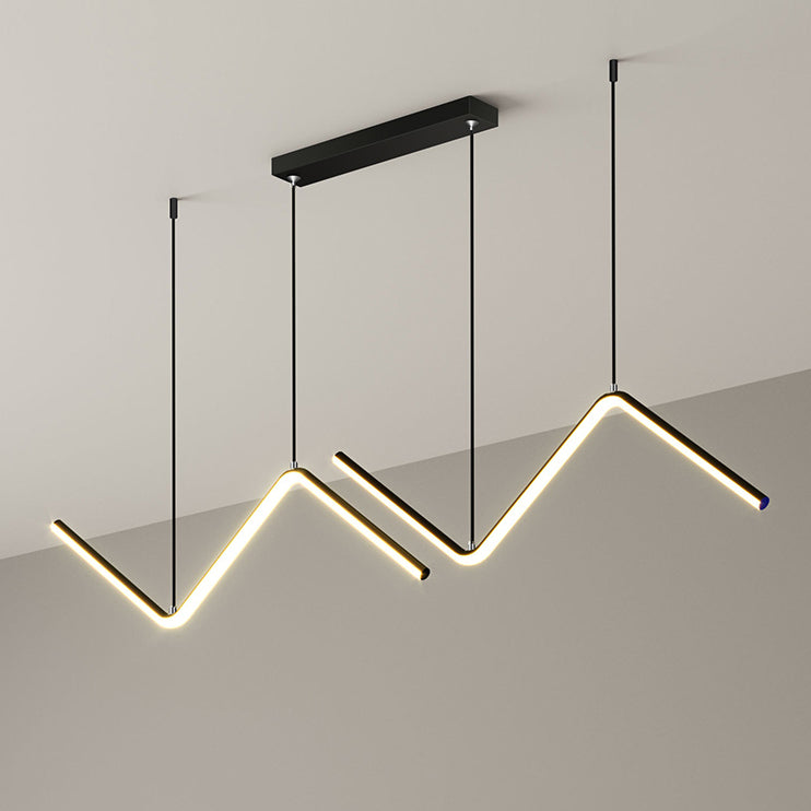 Louise Lampe Suspendue Lustre LED Moderne, Métal, Noir/Or, Cuisine