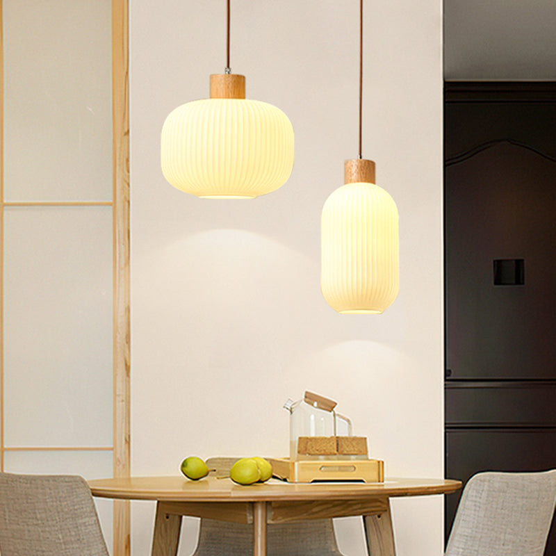 Ozawa Luminaires Suspension LED Moderne Bois/Verre Salon/Salle à manger