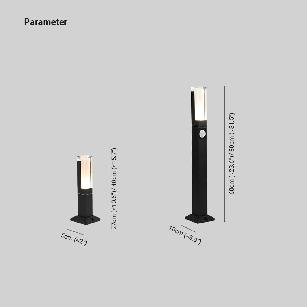 Pena Géométrique LED Lampadaire Extérieure Noir Métal Acrylique Allée