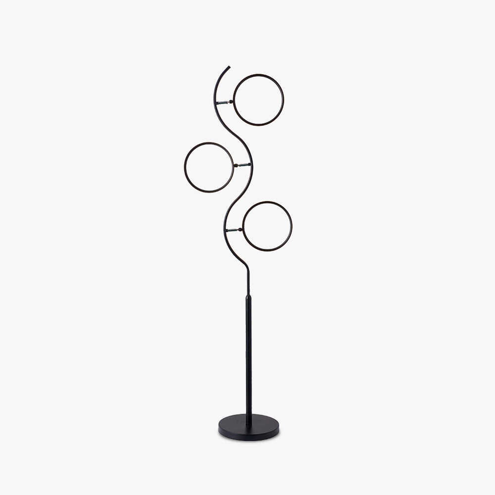 Louise Design Lampadaire Rond Moderne Métal/Acrylique Noir/Blanc Salon/Chambre