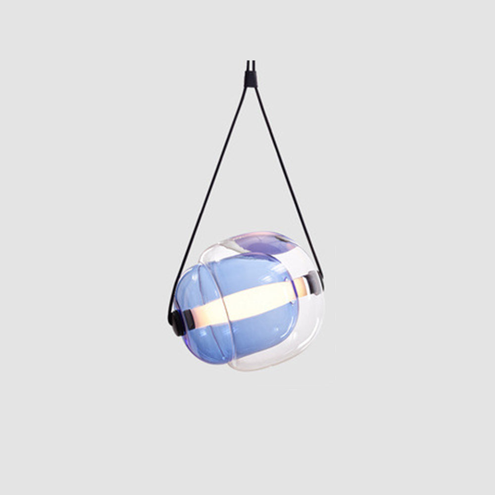 Hailie Design Luminaires Suspensions Bulle Moderne LED Verre Bleu/Jaune/Rose/Blanc Salon/Chambre à Coucher