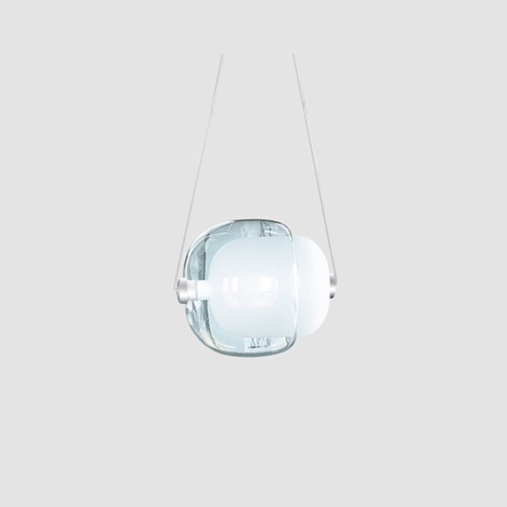 Hailie Design Luminaires Suspensions Bulle Moderne LED Verre Bleu/Jaune/Rose/Blanc Salon/Chambre à Coucher