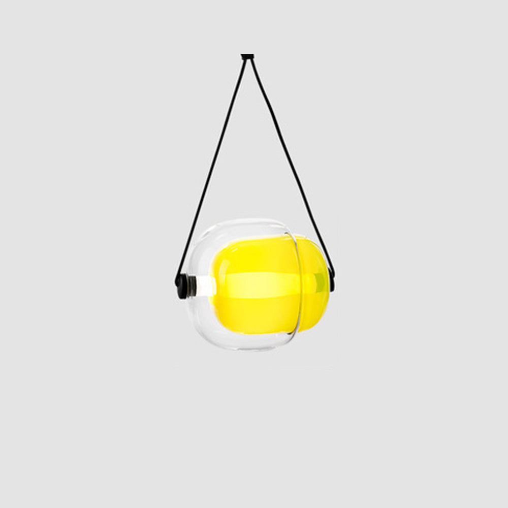 Hailie Design Luminaires Suspensions Bulle Moderne LED Verre Bleu/Jaune/Rose/Blanc Salon/Chambre à Coucher