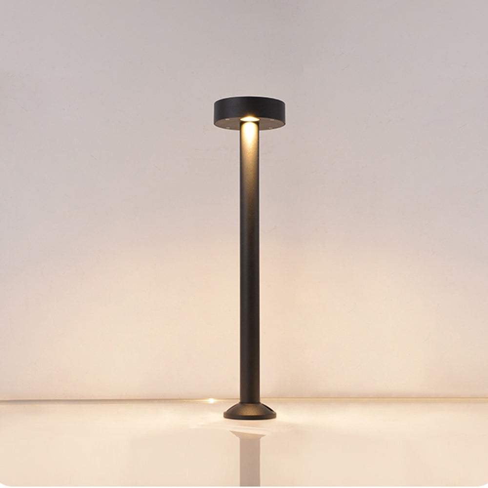 Pena Rond Moderne LED Lampadaire Extérieure Noir Métal/Verre Allée